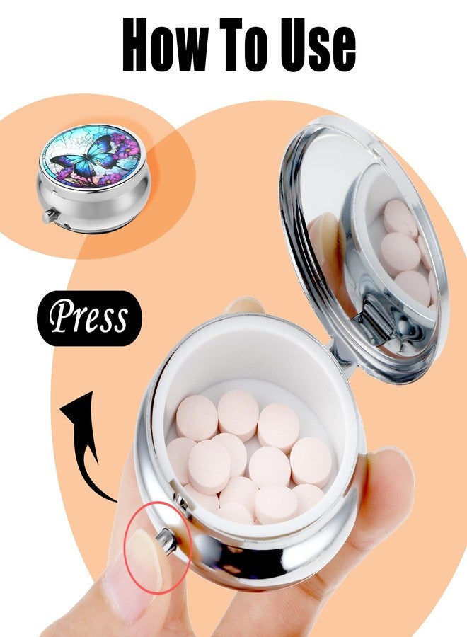 ElevateTech Small Pill Case, Portable Mini Travel Pill Container, Compact Purple Daily Storage Boxes 3 Compartments Suitable Wallets Pockets Handbags Vitamins Supplements Fish Oil - Image 4